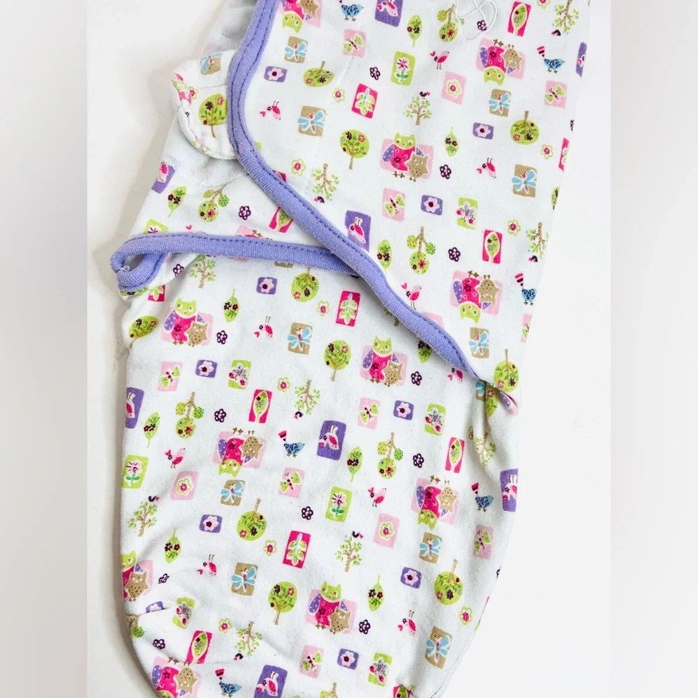 SwaddleMe Cotton Swaddle Wrap Sack Woodland Owl Print 0-3M Baby Sleep